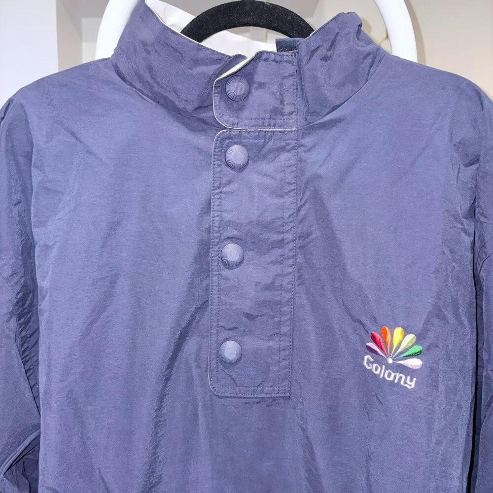 Antigua Colony Pullover Windbreaker Jacket XL Navy Colorblock